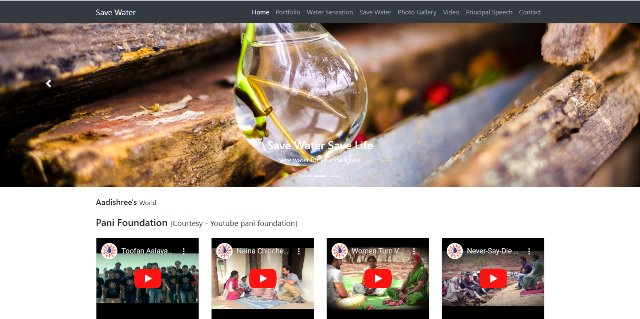 To create awareness about save water